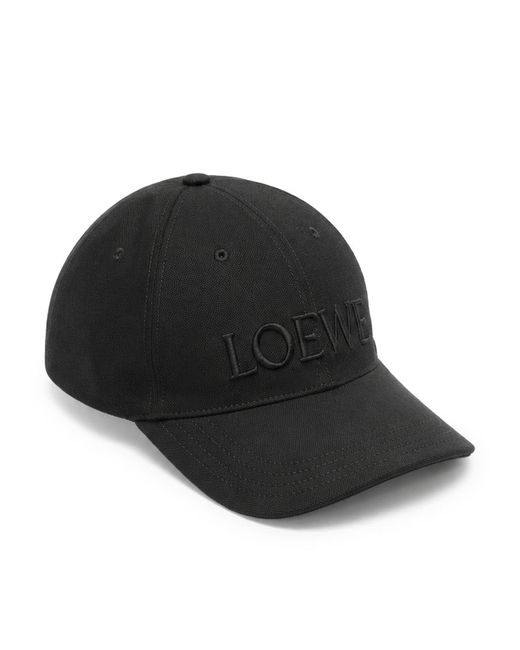 Loewe Black X Paula's Ibiza Canvas Hat With Embroidery On The Front for men