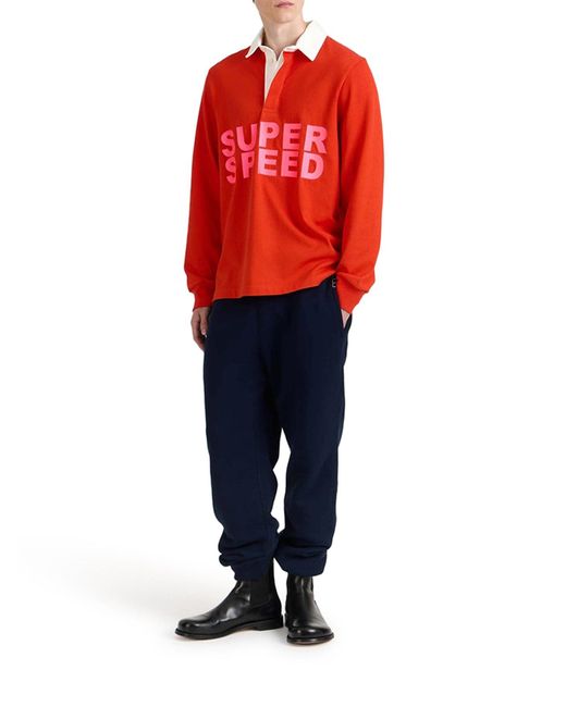 J.W. Anderson Orange J.W.Anderson "Super Speed" Rugby Polo Top for men