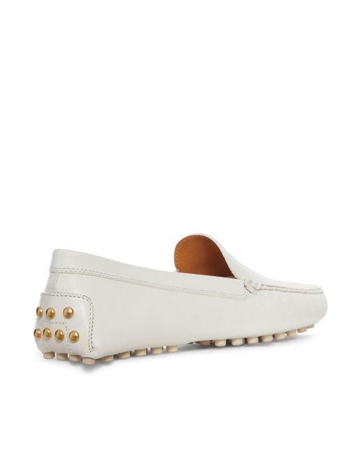 Tod's White City Gommino Leather Moccasin