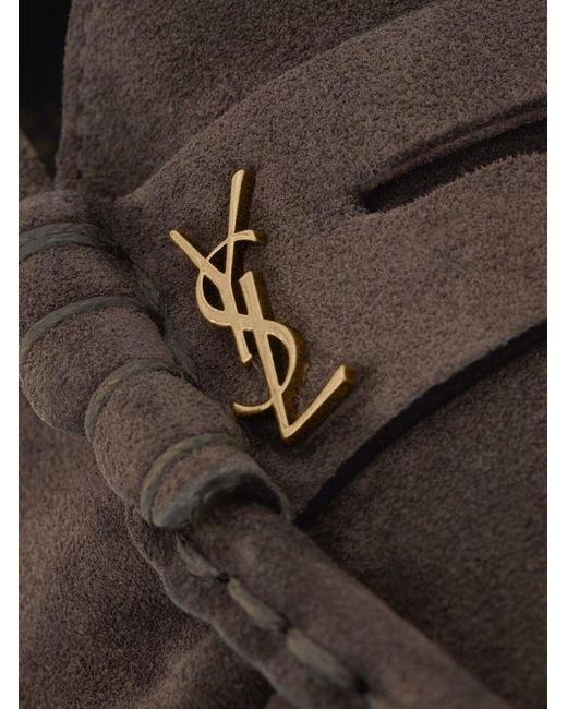 Saint Laurent Brown Le Loafer Soft Suede Moccasins for men