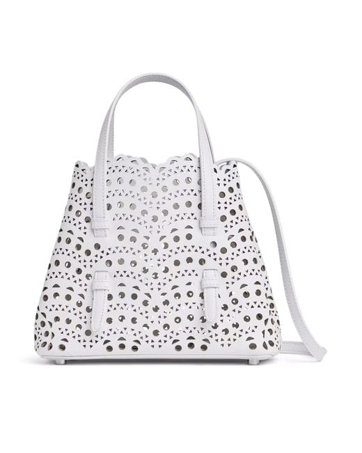 Alaïa White Mina 20 Leather Bag