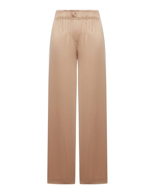 Brunello Cucinelli Natural Stretch Silk Satin Track Pants