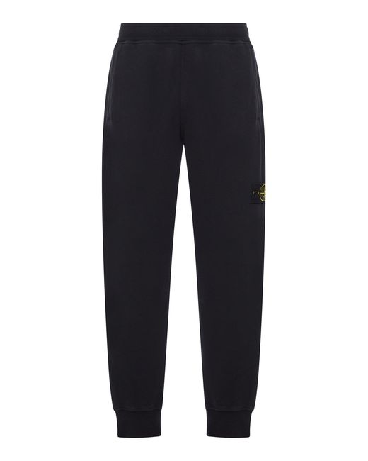 Stone Island Blue Cotton Joggers With Compass Logo for men