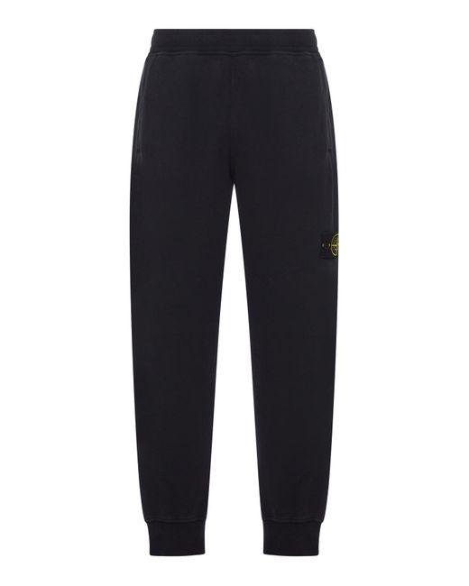 Stone Island Blue Cotton Joggers With Compass Logo for men