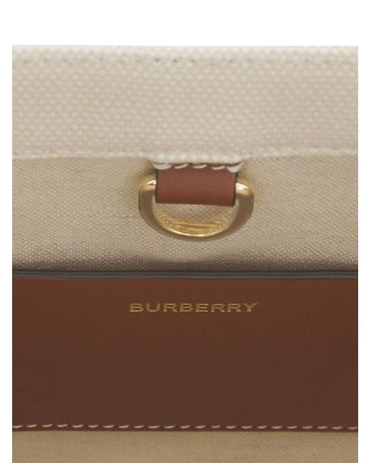 Borsa Shopping Pocket Mini di Burberry in Natural