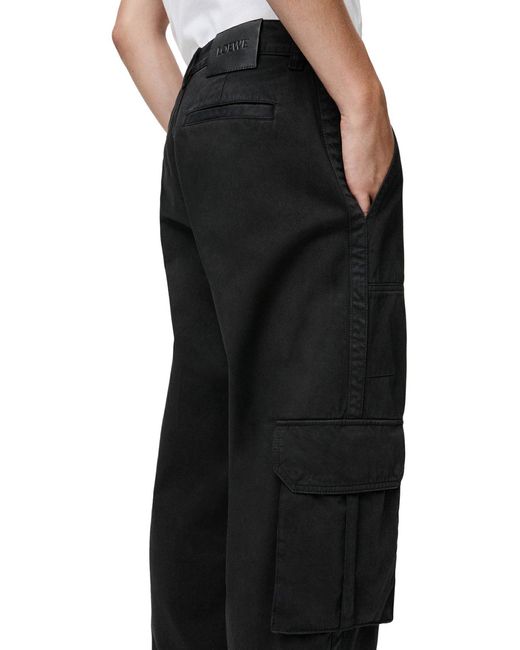 Loewe Black Cotton Cargo Pants for men