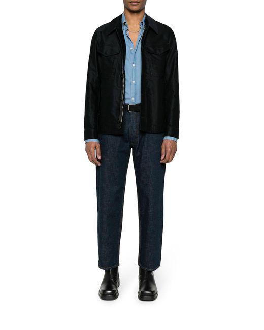 Tom Ford Black Spread-collar Cotton Shirt Jacket for men