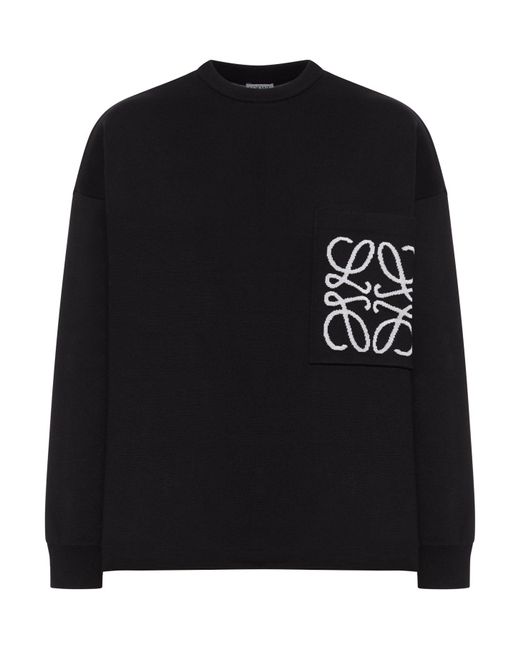 Loewe Black Anagram Pocket Sweater for men