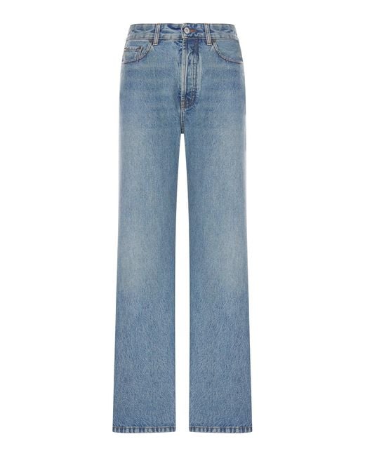 Miu Miu Blue Five Pocket Straight Leg Jeans
