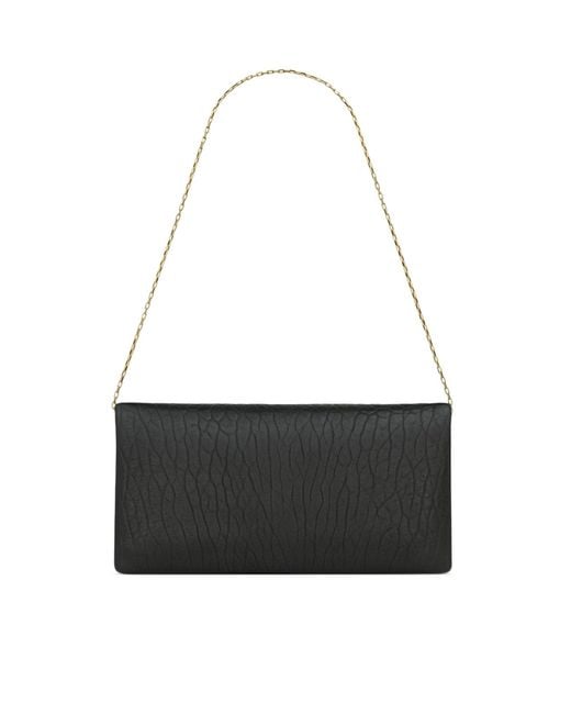 Calypso mini in pelle di agnello martellata di Saint Laurent in White