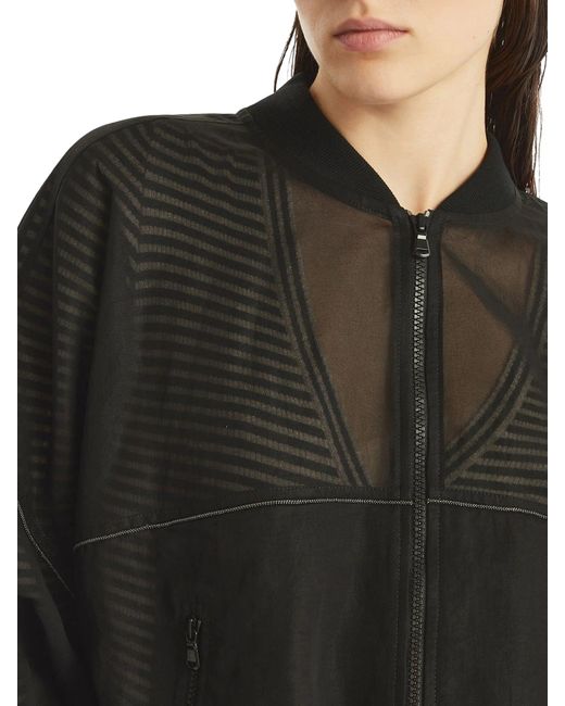 Bomber in tessuto trasparente con monili di Brunello Cucinelli in Black