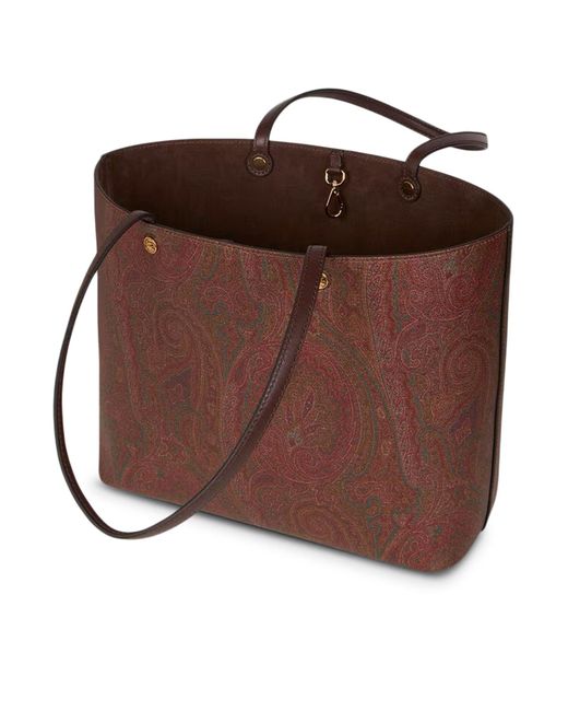 Etro Brown Essential Medium Paisley Shopping Bag