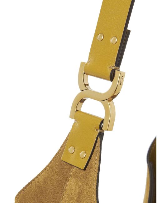 Borsa hobo marcie piccola in pelle scamosciata di Chloé in Natural