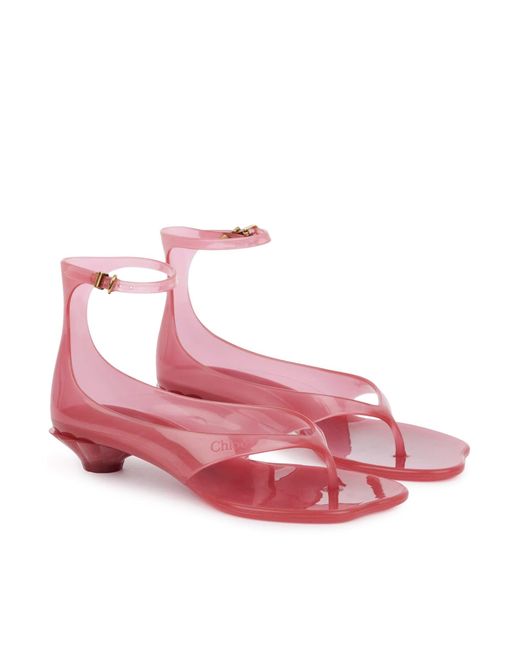 Chloé Pink Jelly Sandals
