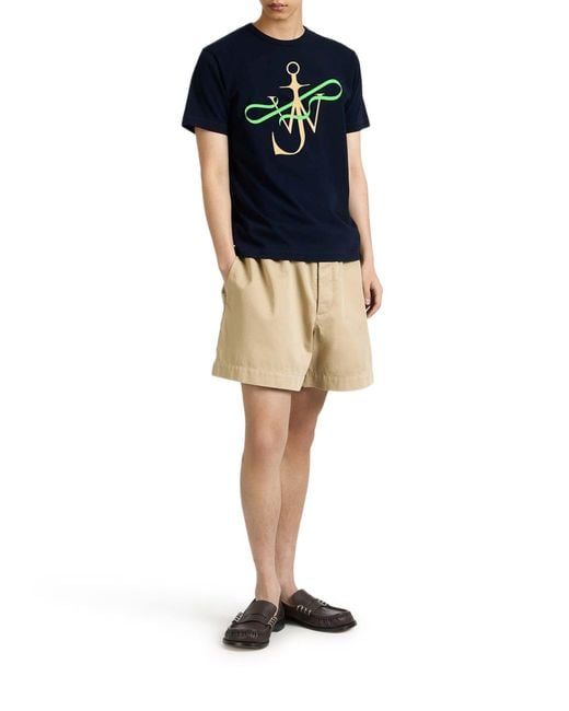J.W. Anderson Blue "Ribbon Anchor" Cotton T-Shirt for men