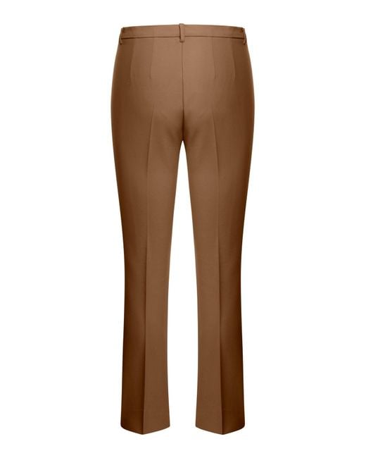 Max Mara Brown Cotton And Viscose Trousers