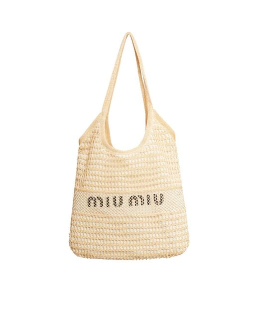 Miu Miu Natural Straw Shopping Bag