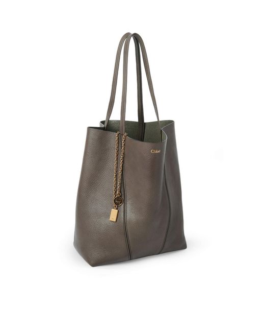 Chloé Brown Chloé Spin Tote Bag