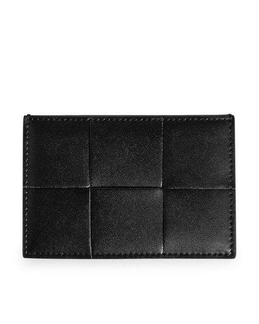 Bottega Veneta Black Men`s Intrecciato Urban Leather Card Holder for men
