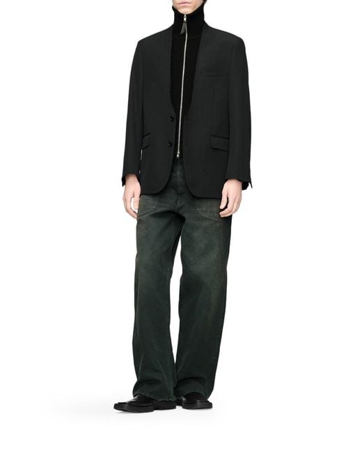 Maison Margiela Black Zip Knit Gilet for men