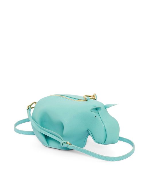 Loewe-Paulas Ibiza Blue Hippo Bag In Classic Calfskin