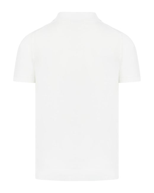 Roberto Collina White Serafino Polo Shirt In Cotton for men