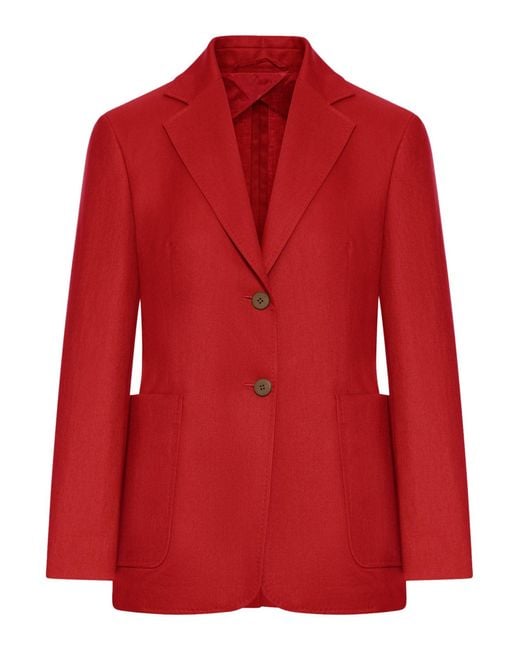 Max Mara Red Single-Breasted Volonta Jacket
