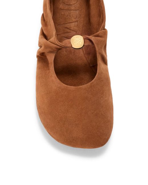 Loewe Brown Pebble Soft Ballet Flats