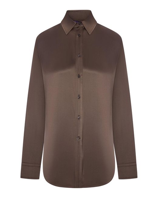 Ralph Lauren Brown Cameron Silk Shirt