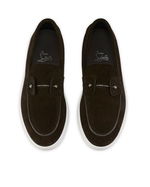 Christian Louboutin Black Chambeliboat Leather Loafers for men
