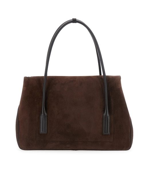 Tom Ford Brown Large Eclipse Suede Bag