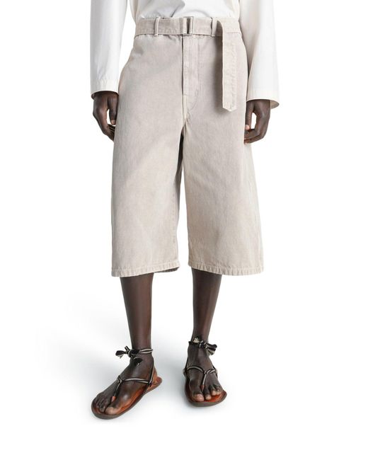 Lemaire Gray Snow-Effect Denim Bermuda Shorts for men