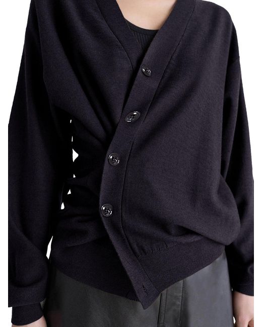 Lemaire Blue Relaxed Twisted Cardigan