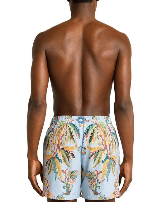Etro White Swimsuit With Placed Print for men