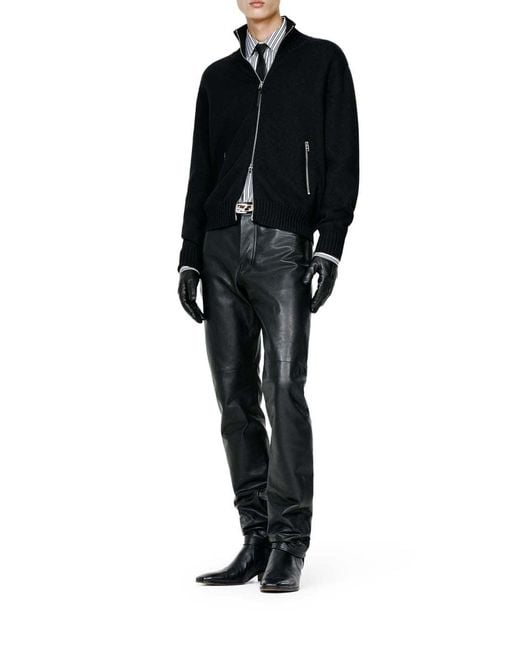 Tom Ford Black Zip-Up Cardigan for men