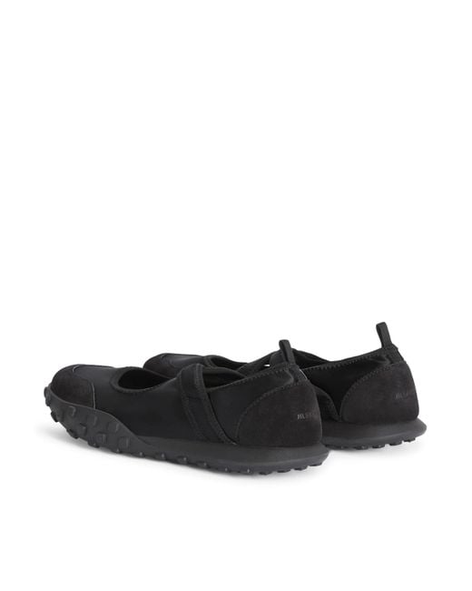 Jil Sander Black Moon Suede Ballet Flats