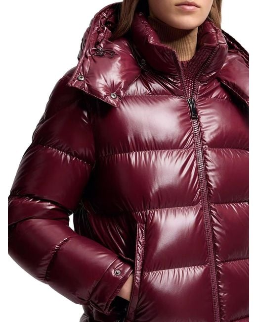 Moncler Red Maire Short Down Jacket With Hood