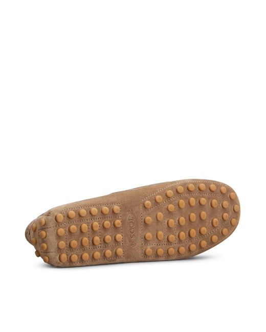 Tod's Brown Gommino Suede Boat Loafers
