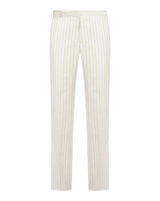 Lardini White Linen Pants for men