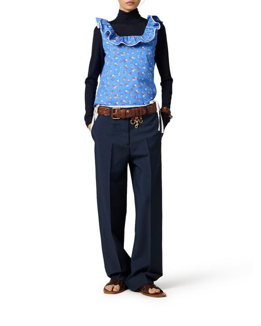 Miu Miu Blue Kid Mohair Trousers