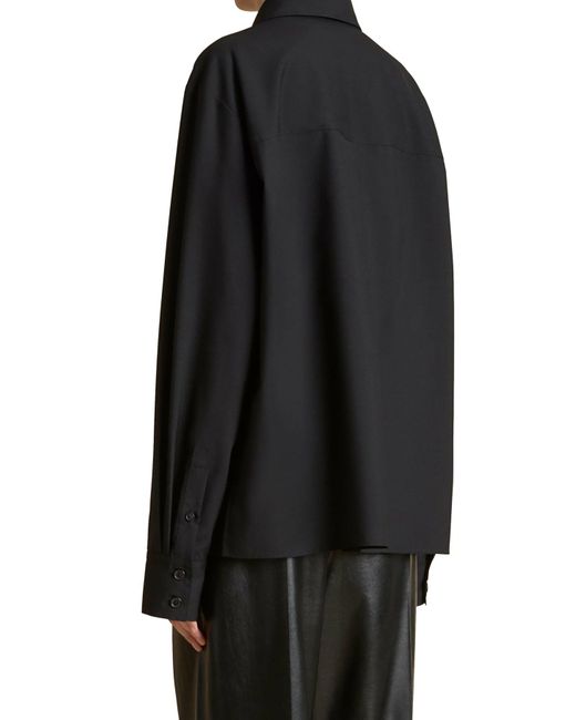 Camicia yatty in lana tropicale di Khaite in Black