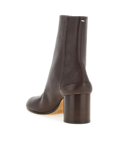 Maison Margiela Brown Tabi Ankle Boots 60Mm