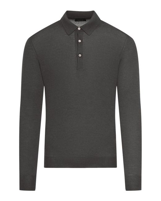 Nome G Gray Tasmanian Wool Polo for men