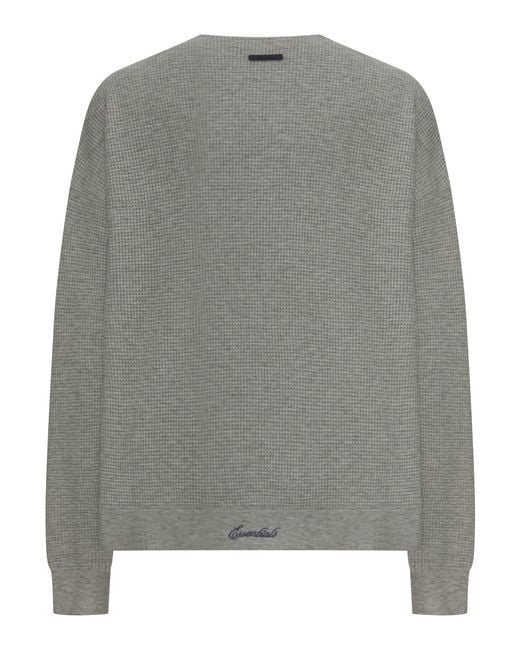 Fear Of God Gray Signature Waffle 90S Crewneck Sweater for men