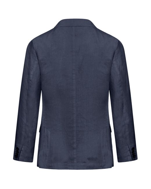 120% Lino Blue Linen Jacket for men