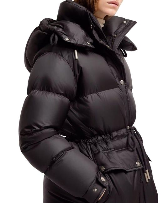 Piumino midi sesie con cappuccio di Moncler in Black