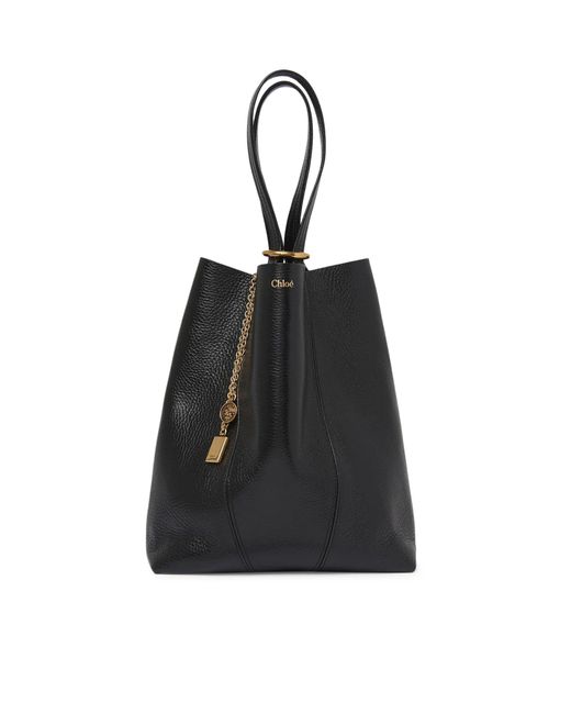 Chloé Black Chloã Spin Tote Bag