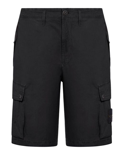 Stone Island Black Shorts for men