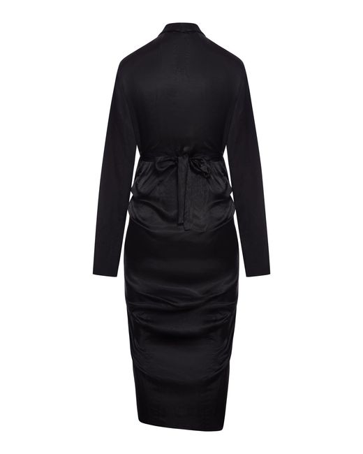 Rick Owens Black Draped Wrap Dress
