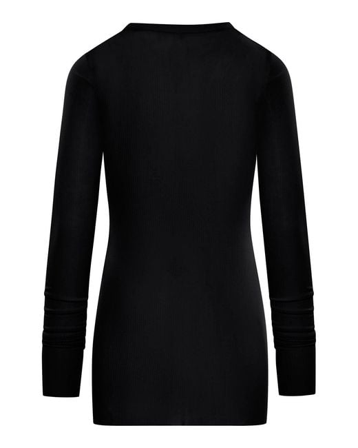 Rick Owens Black Ribbed Sweater for men
